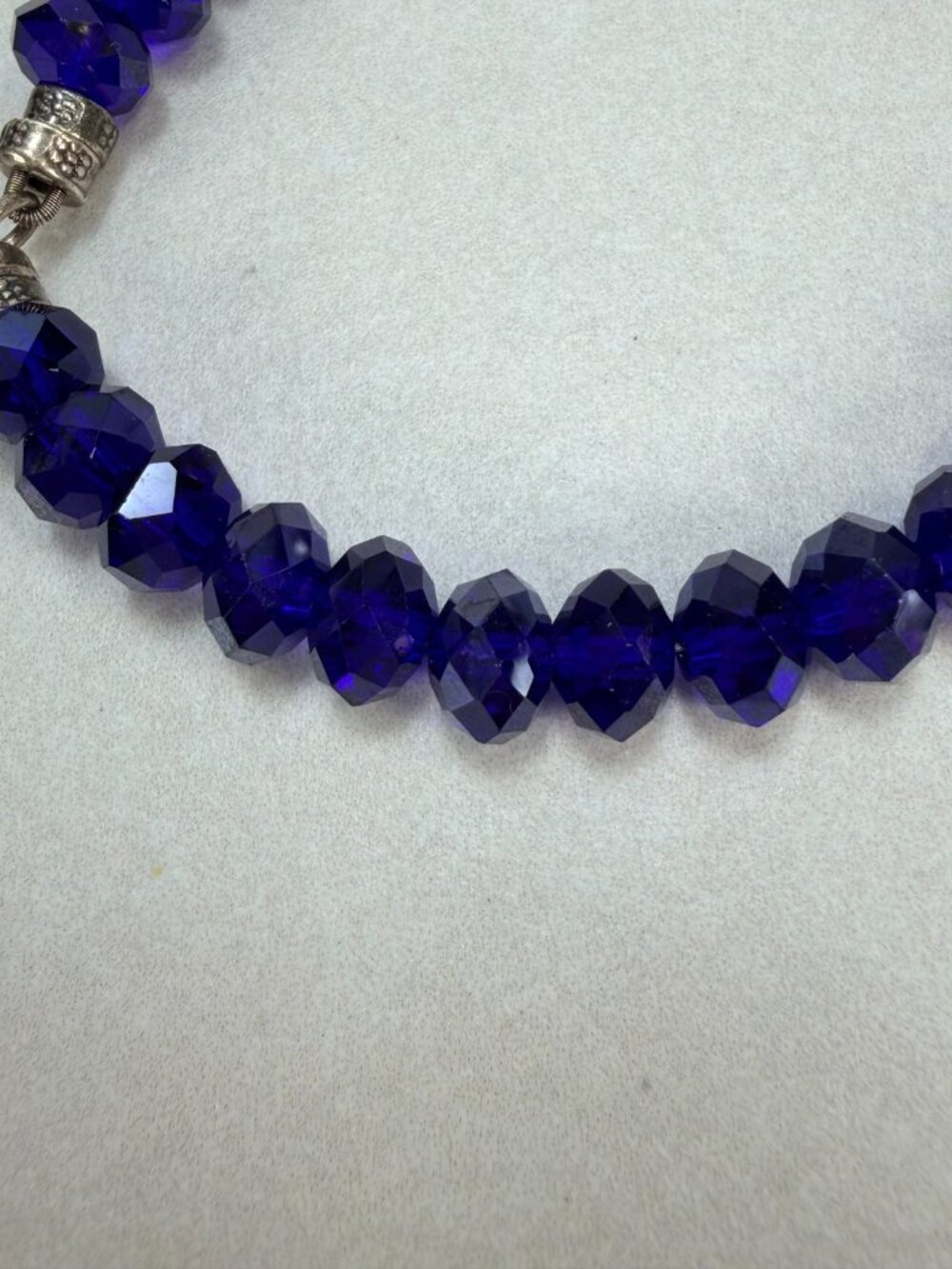 Kirks Folly Blue Faceted Crystal Beaded Necklace Silver Tone Fantasy Jewelry - Picture 4 of 9